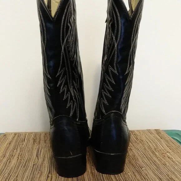Black BRONCO Cowboy Boots Men's Size 11 EE - 1920 - Picture 4 of 16